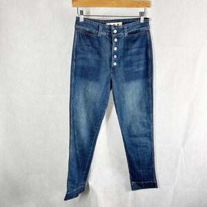AMO Audrey with Snaps High Rise Denim Jeans in Shadow Play Size 26